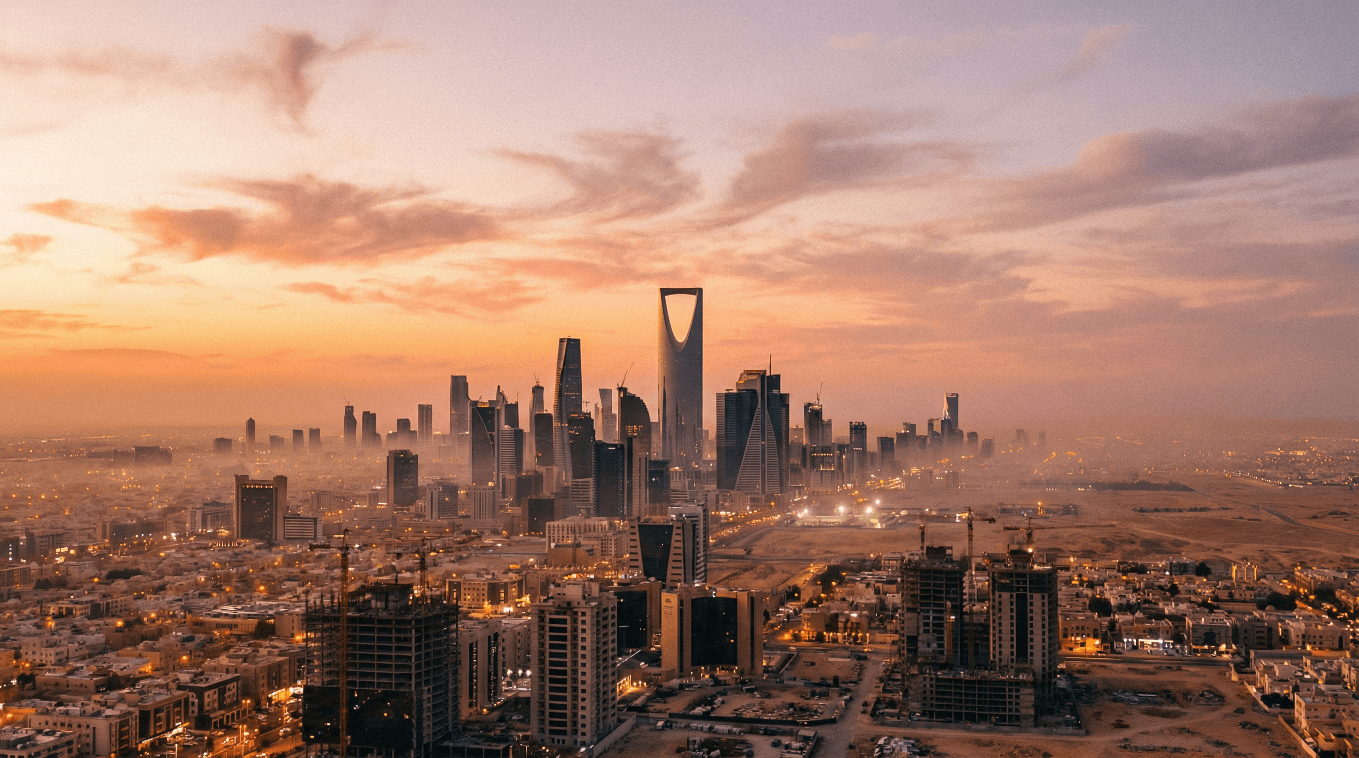 Riyadh skyline at sunset
